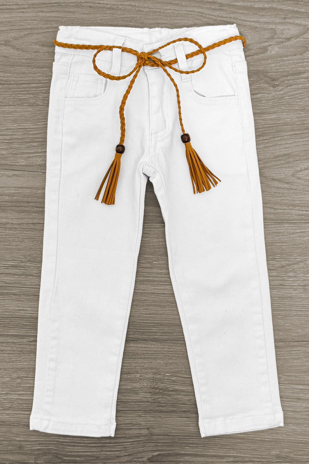 "Always Be Kind" White Denim Pant Set | Sparkle in Pink