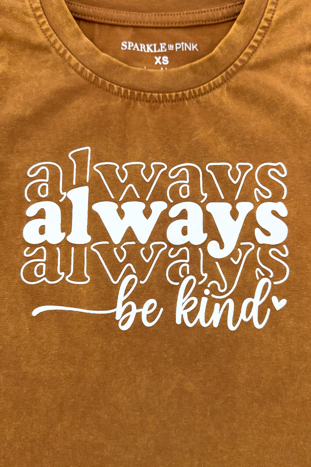 "Always Be Kind" White Denim Pant Set | Sparkle in Pink