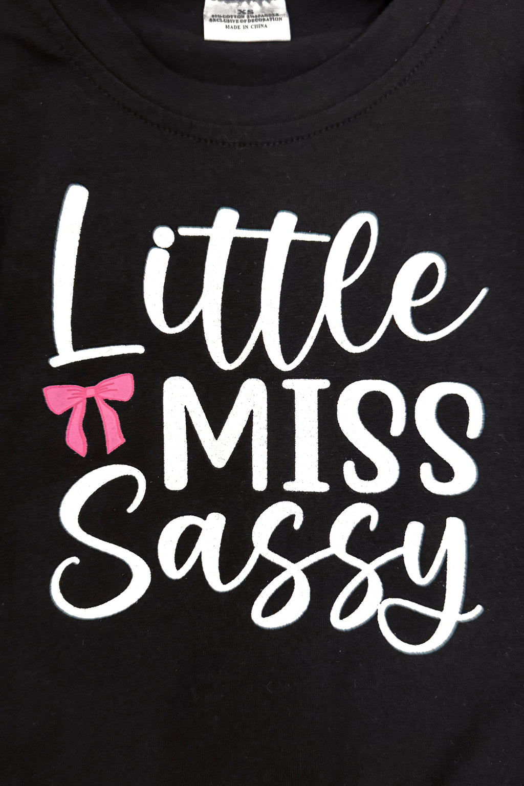 "Little Miss Sassy" Pink Flare Pant Set | Sparkle in Pink
