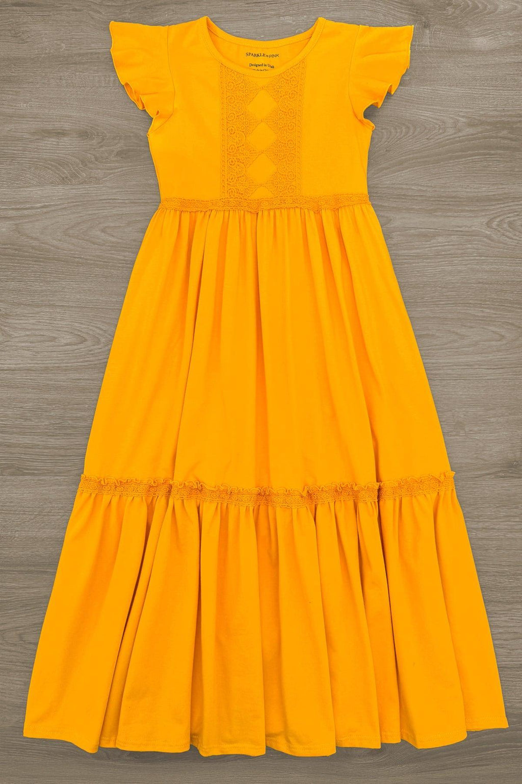 Mom & Me - Mustard Eyelet Lace Dress | Sparkle in Pink