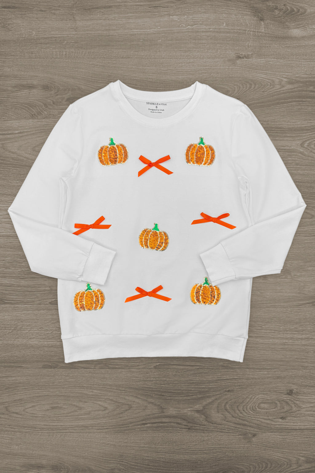 Mom & Me - White Sequin Pumpkin Top | Sparkle in Pink