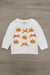 Mom & Me - White Sequin Pumpkin Top | Sparkle in Pink