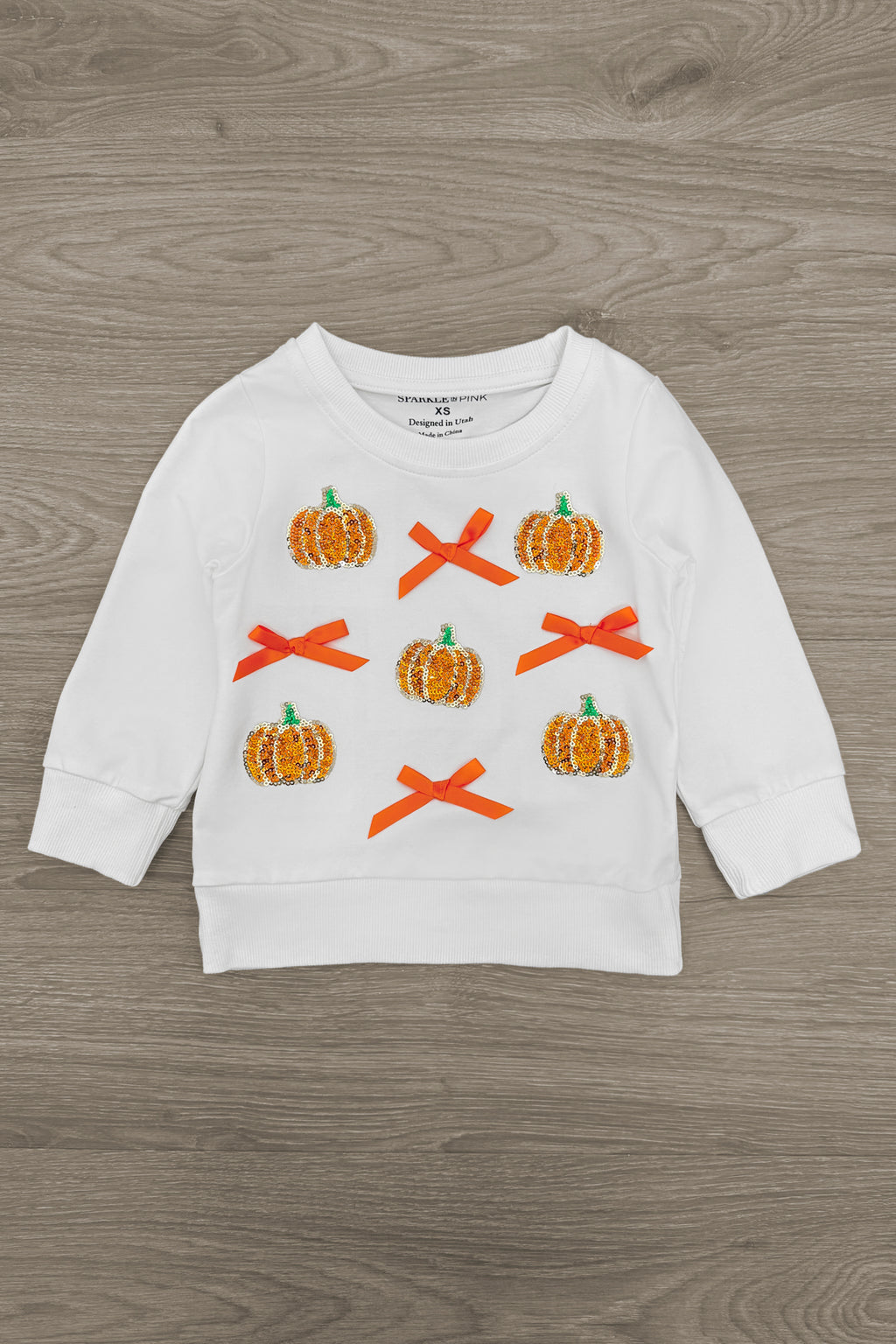 Mom & Me - White Sequin Pumpkin Top | Sparkle in Pink