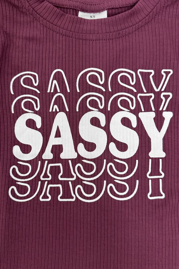 "Sassy" Floral Flare Denim Set | Sparkle in Pink