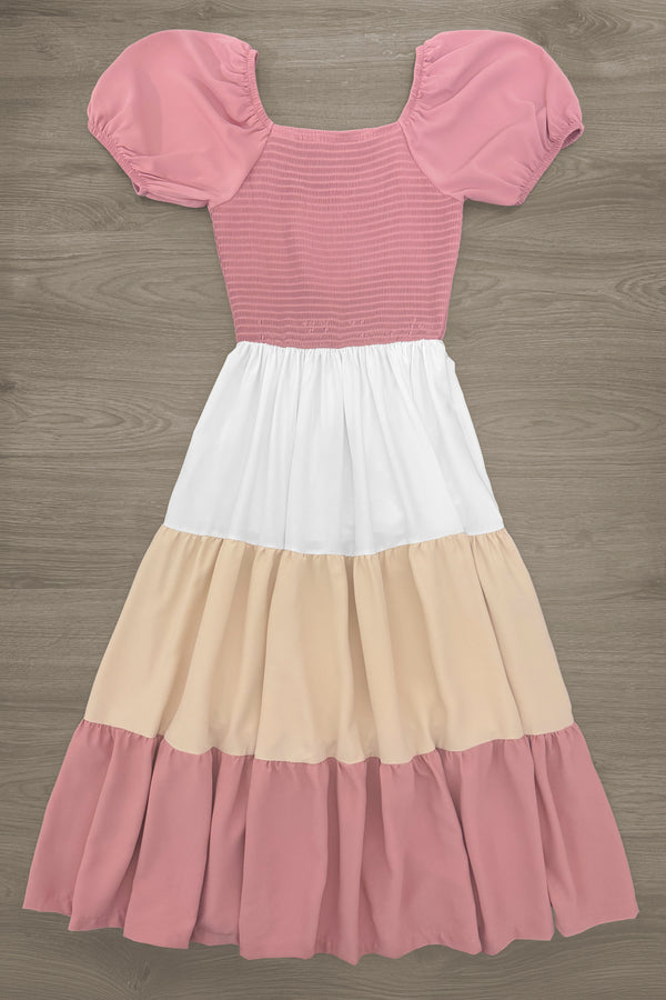 Mom & Me - Pink & Cream Tiered Dress | Sparkle in Pink