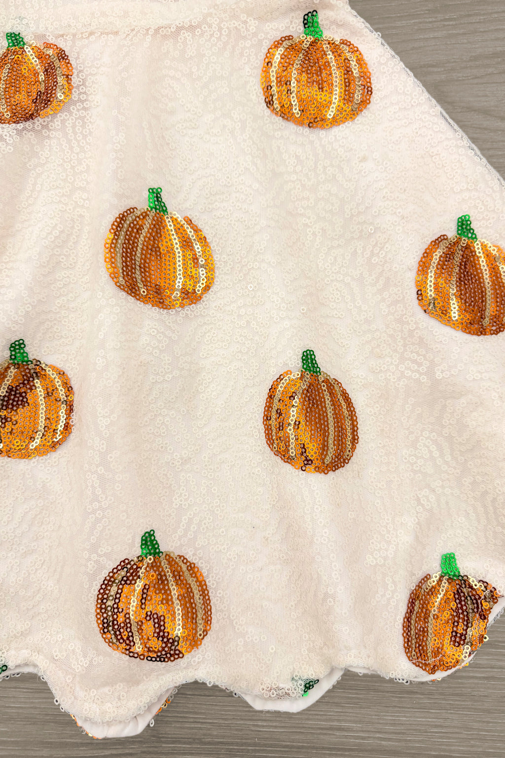 Cream Sequin Pumpkin Dress | Sparkle in Pink