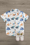 Halloween Dinosaur Button Down Top | Sparkle in Pink