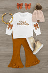 "Cozy Season" Rust Flare Pant Set | Sparkle in Pink