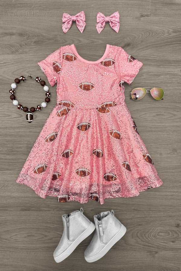 Pink Sequin Football Dress | Sparkle in Pink