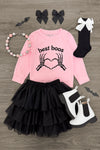 "Best Boos" Tutu Skirt Set | Sparkle in Pink