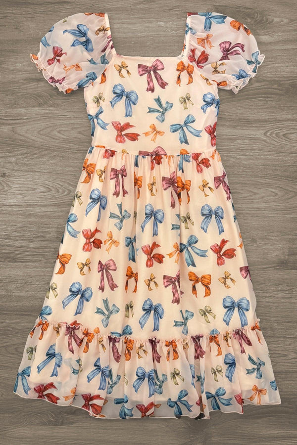 Mom & Me - Peachy Pink Bow Dress | Sparkle in Pink