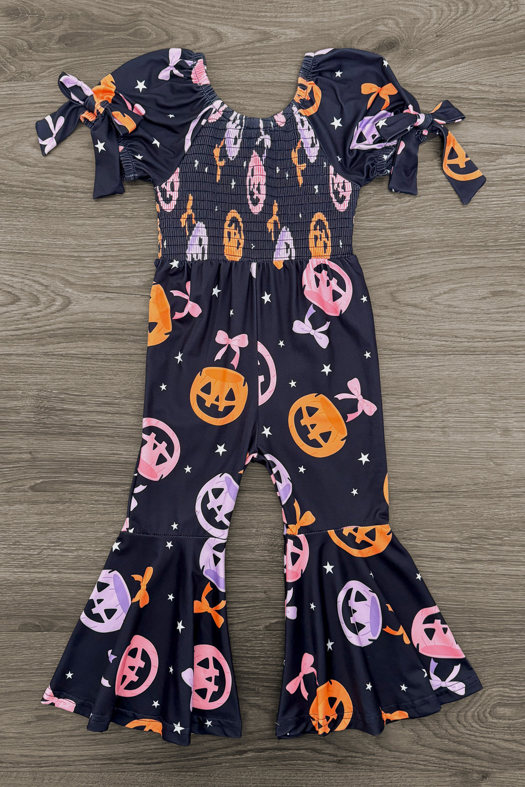 Jack-O'-Lantern Bell Bottom Jumpsuit | Sparkle in Pink
