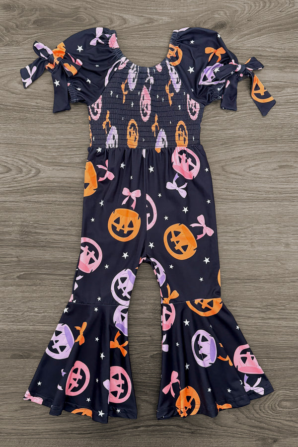 Jack-O'-Lantern Bell Bottom Jumpsuit | Sparkle in Pink