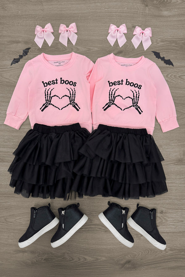 "Best Boos" Tutu Skirt Set | Sparkle in Pink