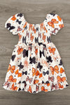 Black & Orange Bow Ruffle Dress | Sparkle in Pink