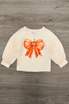 Cream Pumpkin Bow Suede Skirt Set | Sparkle in Pink