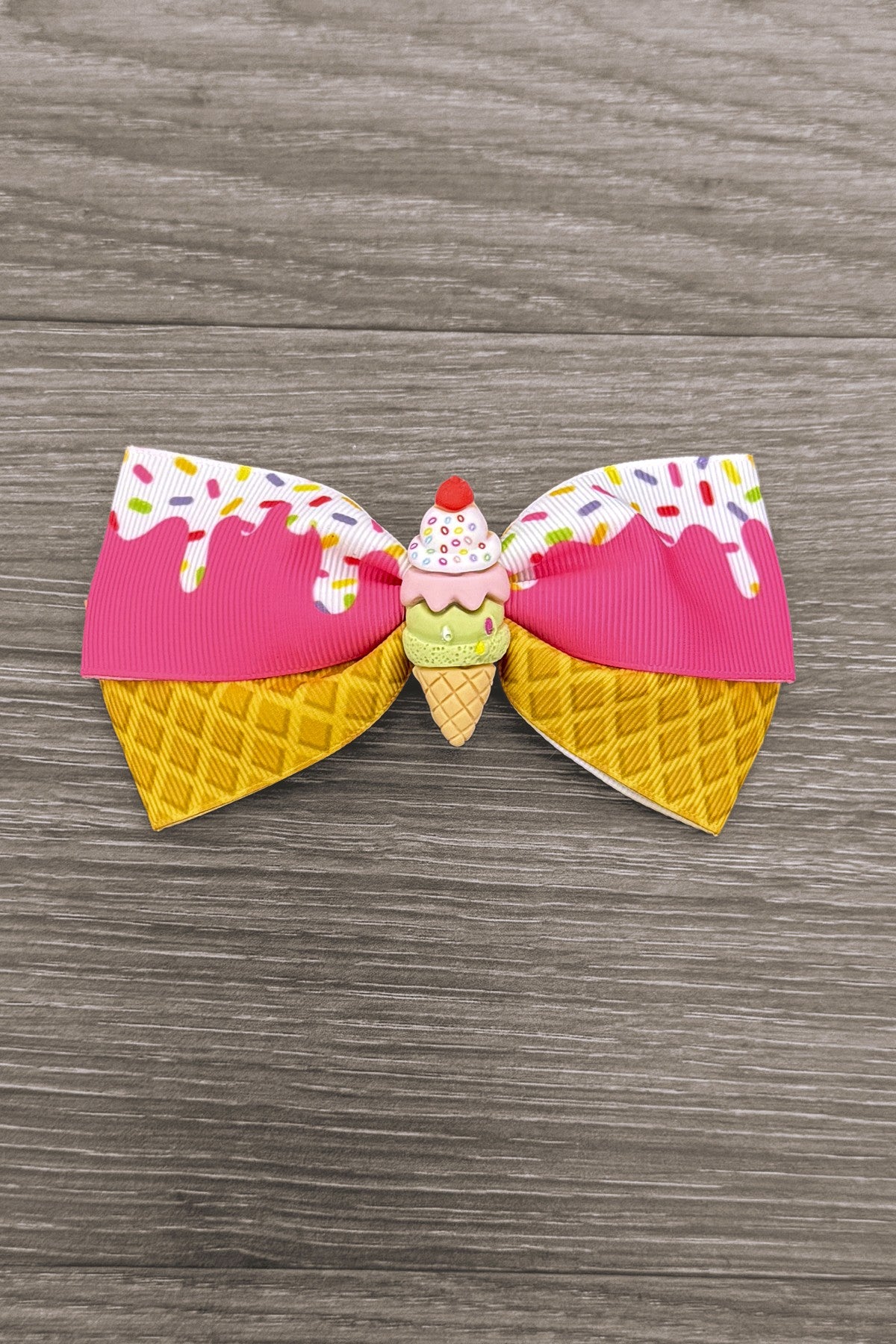 Sprinkle Ice Cream Cone Bow