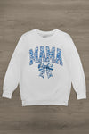 Mom & Me - "Mama & Mini" Blue Bow Long Sleeve Top | Sparkle in Pink