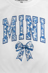 Mom & Me - "Mama & Mini" Blue Bow Long Sleeve Top | Sparkle in Pink