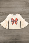 Plaid Bow Distressed Denim Flare Set | Sparkle in Pink