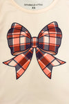 Plaid Bow Distressed Denim Flare Set | Sparkle in Pink