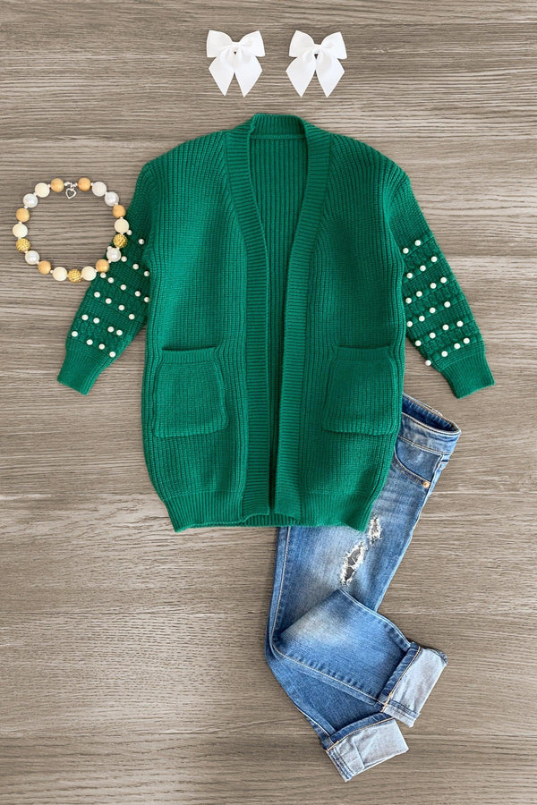 Pearl Cardigan Sweater - Sparkle in Pink