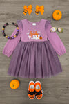 "Spooky Vibes" Purple Glitter Tulle Dress | Sparkle in Pink