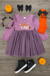 "Spooky Vibes" Purple Glitter Tulle Dress | Sparkle in Pink