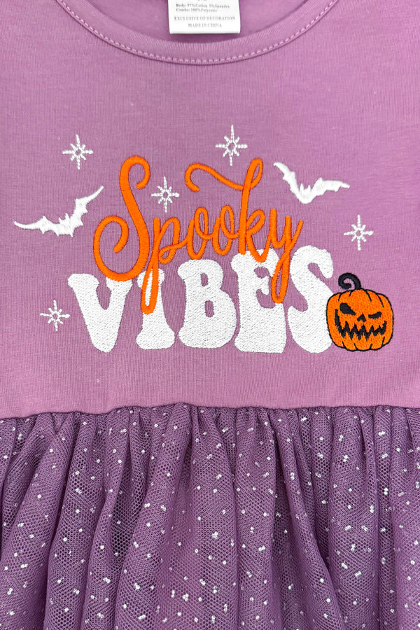 "Spooky Vibes" Purple Glitter Tulle Dress | Sparkle in Pink