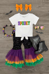 "Spooky" Velvet Sequin Bell Bottom Set | Sparkle in Pink