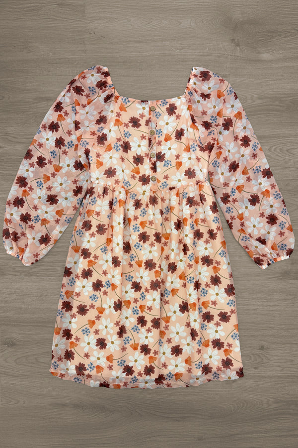 Mom & Me - Peach Floral Dress | Sparkle in Pink