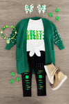 "Lucky" Four-Leaf Clover Legging Set - Sparkle in Pink