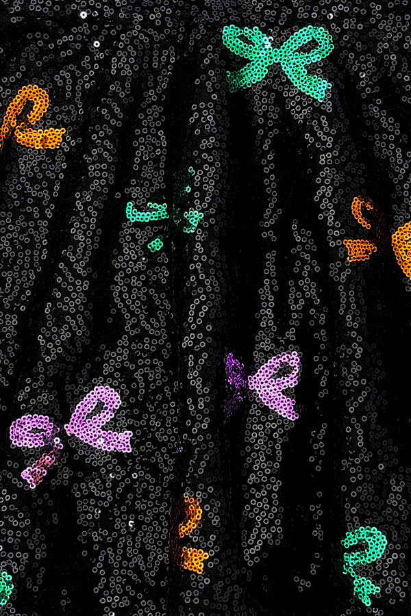 Black Sequin Bow Dress | Sparkle in Pink