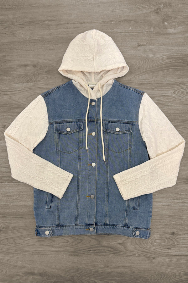 Mom & Me - Hooded Denim Jacket | Sparkle in Pink