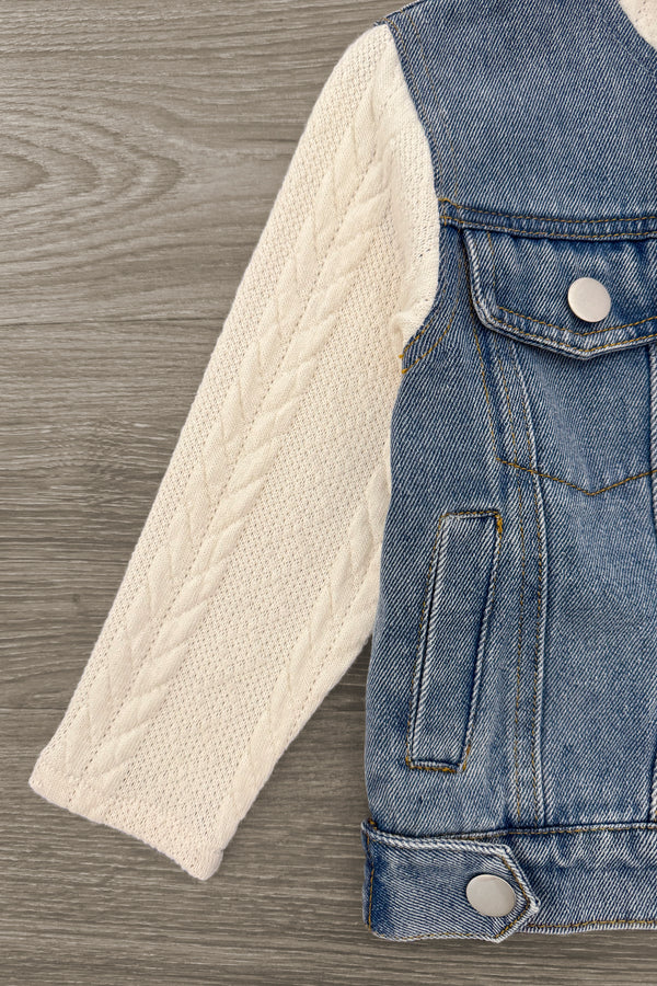Mom & Me - Hooded Denim Jacket | Sparkle in Pink
