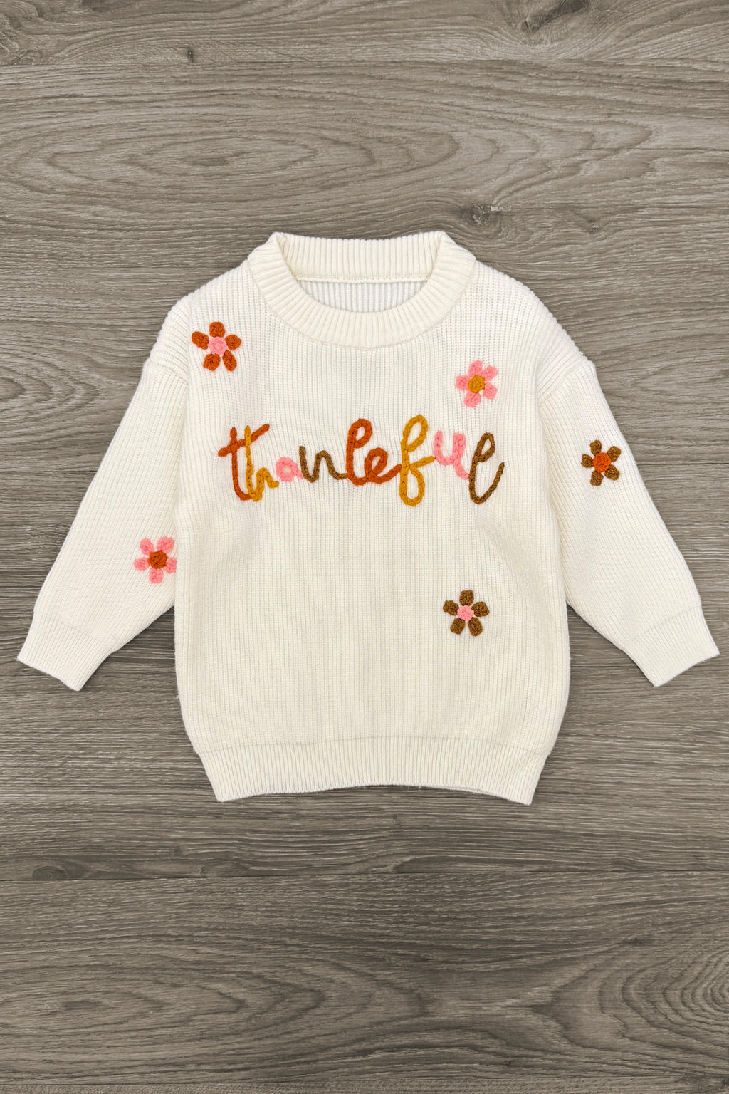 "Thankful" Knit Sweater Velvet Bell Bottom Set | Sparkle in Pink