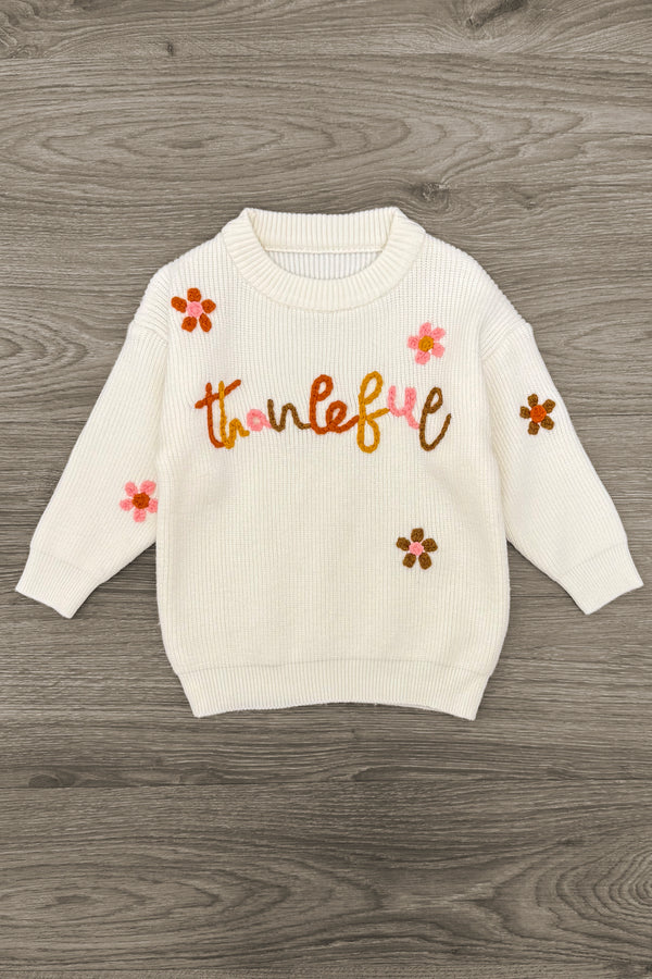 "Thankful" Knit Sweater Velvet Bell Bottom Set | Sparkle in Pink