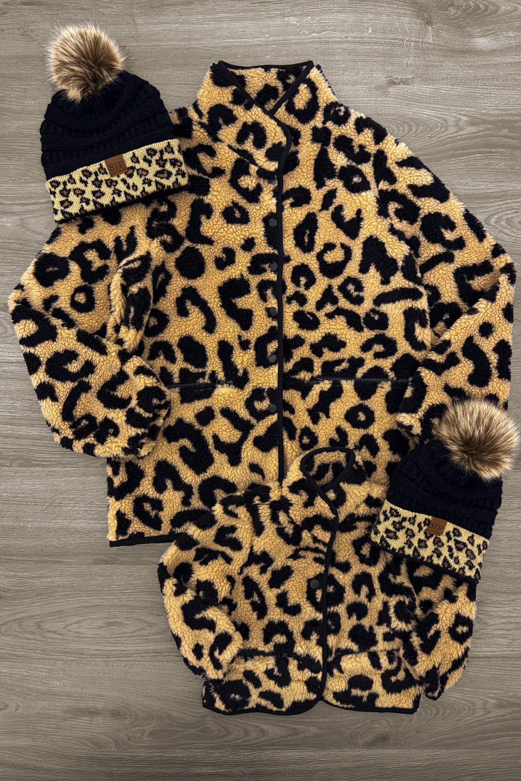 Mom & Me - Cheetah Button Down Sherpa Jacket | Sparkle in Pink