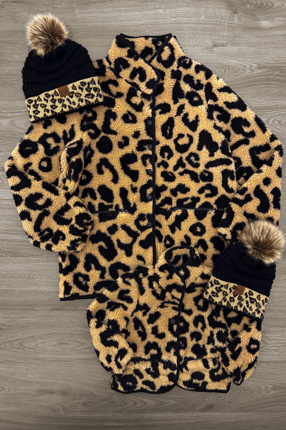 Mom & Me - Cheetah Button Down Sherpa Jacket | Sparkle in Pink