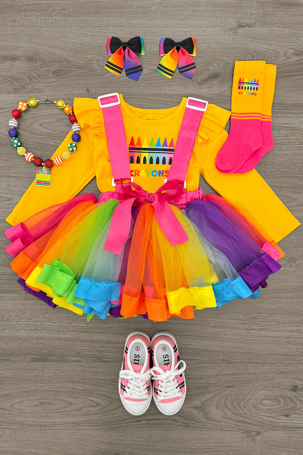Crayons Tutu Suspender Skirt Costume Set Medium-4T Crayons Tutu Suspender Skirt Costume Set Medium-4T