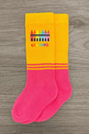 "Crayons" Costume Knee High Socks | Sparkle in Pink