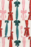 Christmas Bows Denim Overall Dress Set