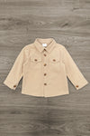 Family Burgundy Flannel & Khaki Button Down Top | Sparkle in Pink