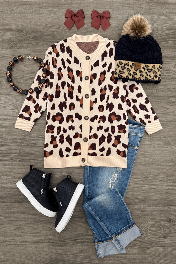 Leopard Button Down Cardigan | Sparkle in Pink