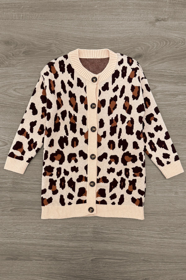 Leopard Button Down Cardigan | Sparkle in Pink