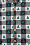 Checkered Christmas Tree Button Down Top | Sparkle in Pink