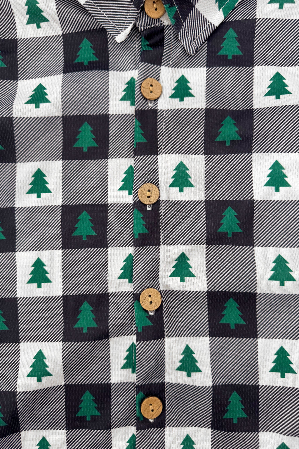 Checkered Christmas Tree Button Down Top | Sparkle in Pink