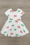 Red & Green Sequin Bow Dress | Sparkle in Pink