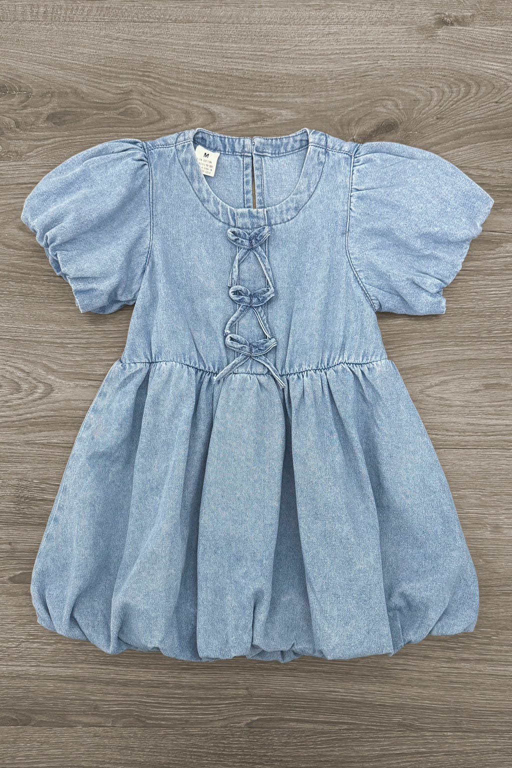 Blue Denim Bow Dress | Sparkle in Pink