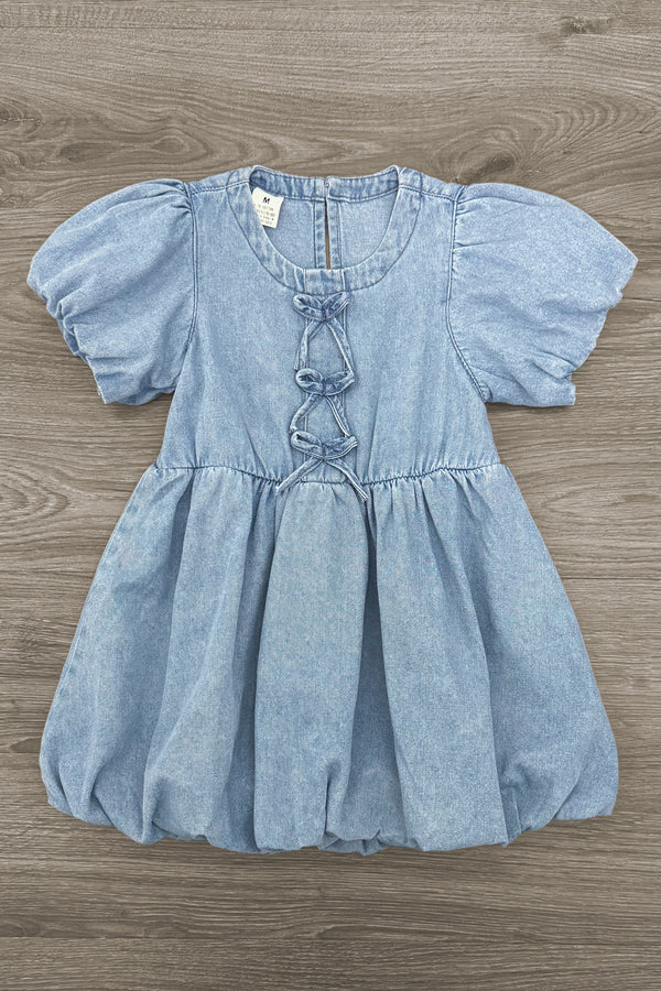 Blue Denim Bow Dress